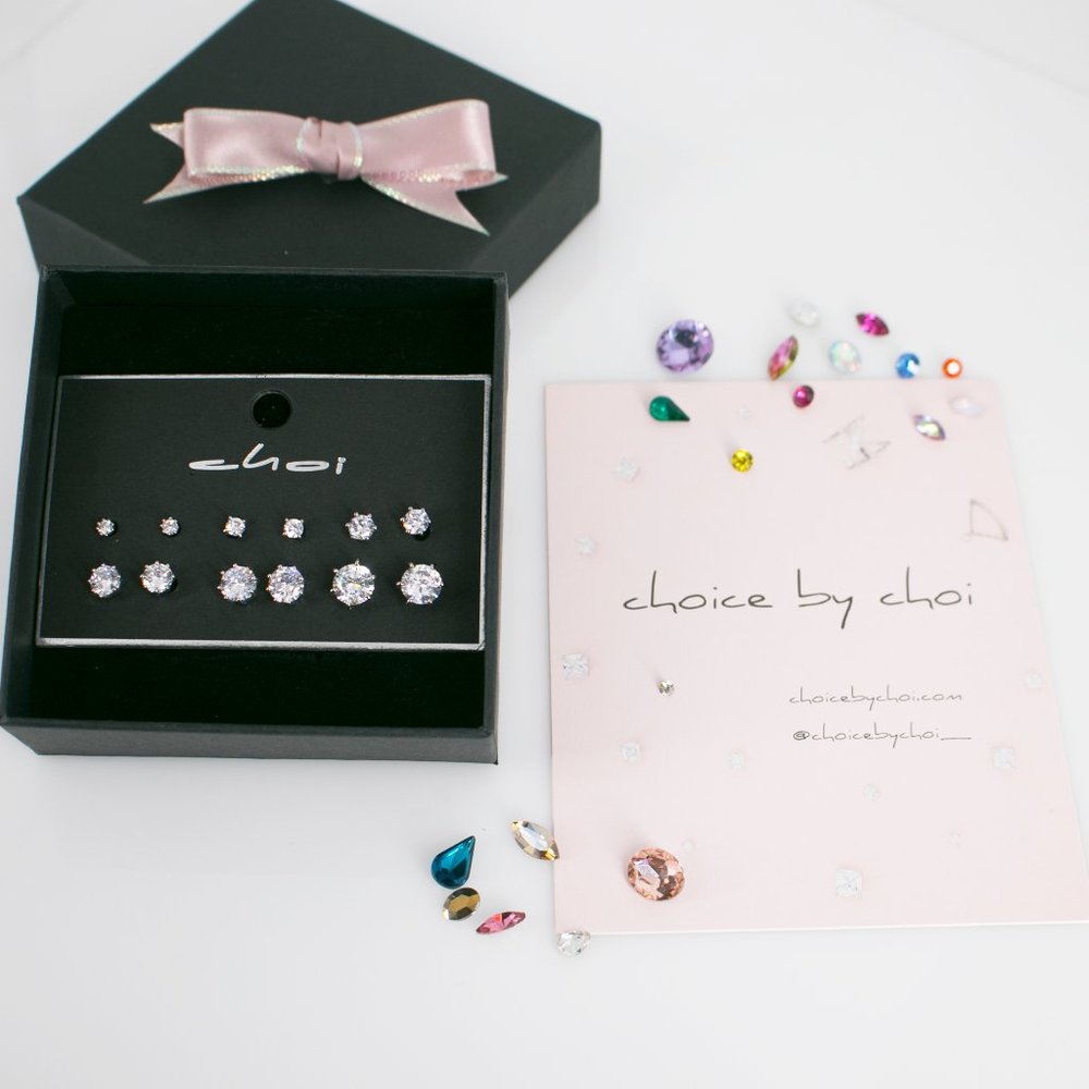 Cubic zirconia earring set for mother's day gift